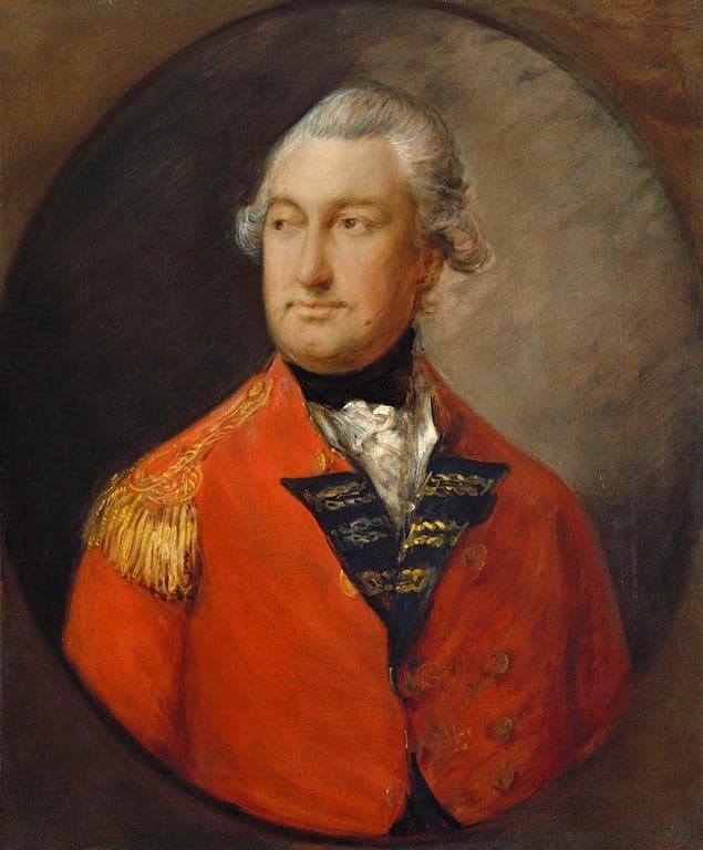Portrait of Charles, Marquess Cornwallis, in dark coat with star and sash of the Order of the Garter.